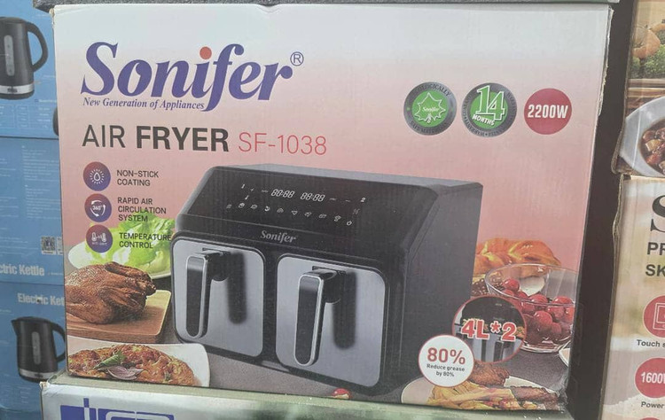 سرخکن دو قلو بدون روغن 8لیتری سونیفر مدل SF-1038