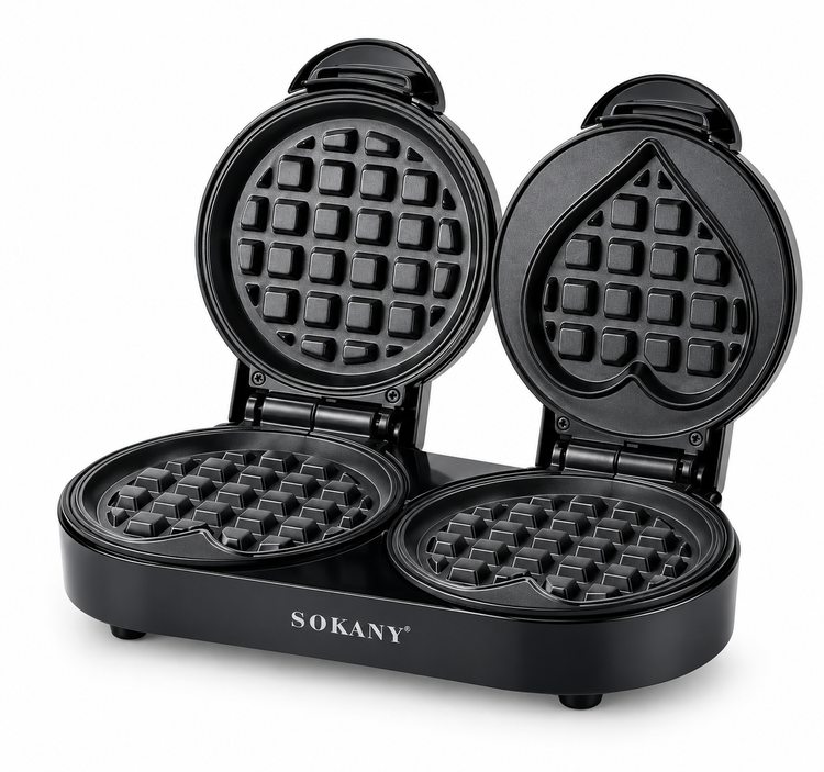 وافل ساز دوخانه سوکانی مدل SK-BBQ-850 توان 1100 وات | وافلساز گرد و قلبی